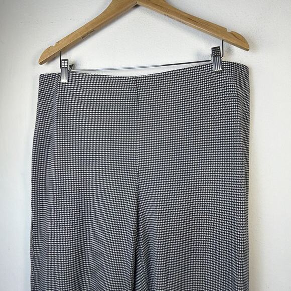 Chico's women's 14 Lg Ponte Houndstooth Black White Pull-On Pants classic career - Picture 3 of 9